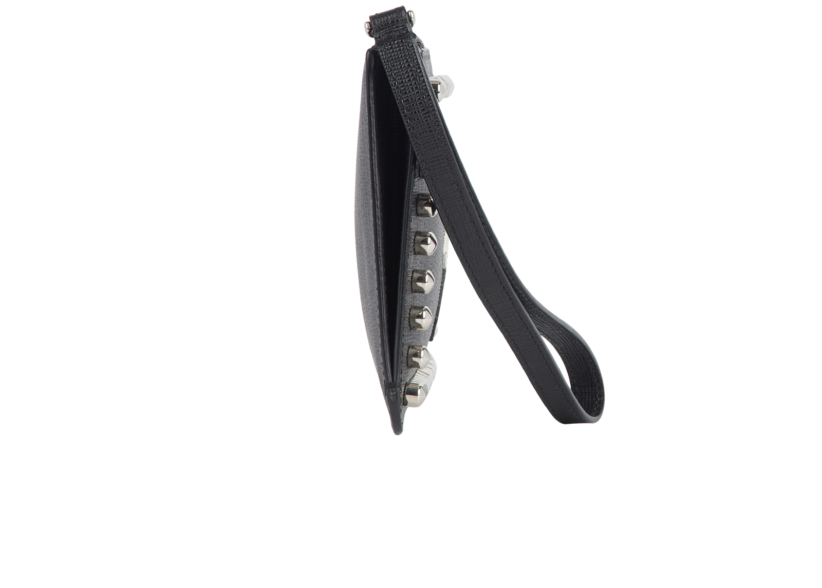 Karlito Wristlet, &pound;195, Handbags, Black, Leather, Side view